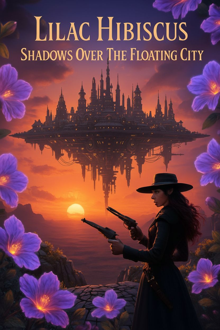 Lilac Hibiscus - Shadows Over the Floating City